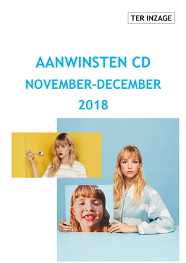 Aanwinsten Cd November-December 2018
