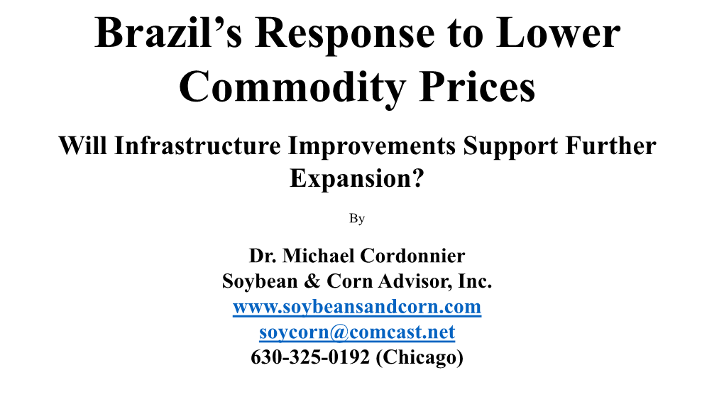 Brazil's Response to Lower Commodity Prices