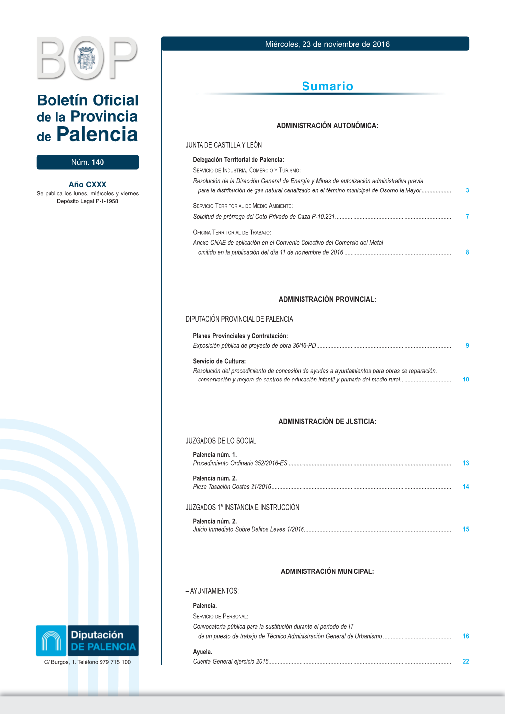 Diputación De Palencia, Las Bases De Ejecución Del Presupuesto Y Demás Disposiciones De Aplicación