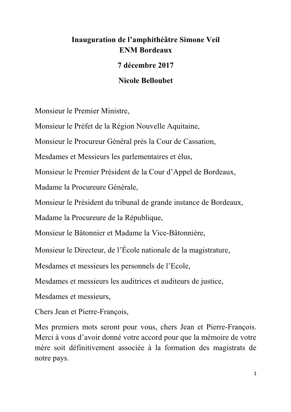 Inauguration De L'amphithéâtre Simone Veil ENM Bordeaux 7