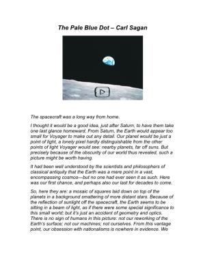 The Pale Blue Dot – Carl Sagan