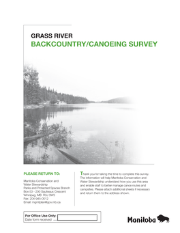 Grass River Backcountry/Canoeing Survey