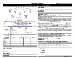 Equine Information Document (Eid) H
