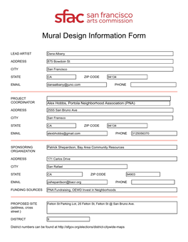 Mural Design Information Form