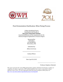 Post-Fermentation Clarification: Wine Fining Process