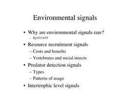 Environmental Signals