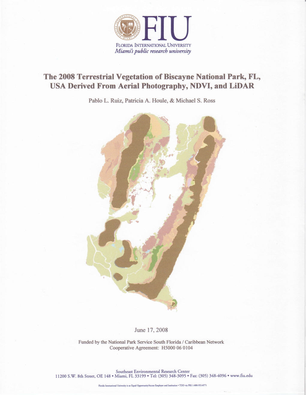 The 2008 Terrestrial Vegetation of Biscayne National Park FL