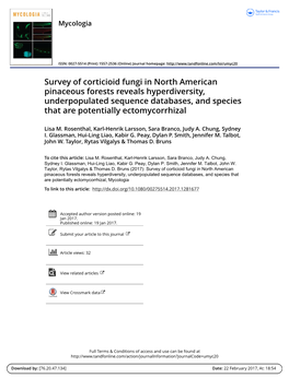 Survey of Corticioid Fungi in North American Pinaceous Forests Reveals