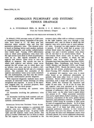 Anomalous Pulmonary and Systemic Venous Drainage by A