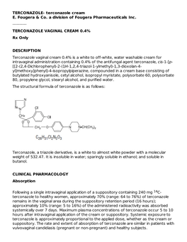 TERCONAZOLE VAGINAL CREAM 0.4% Rx Only