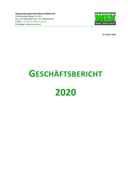 Geschäftsbericht 2020