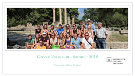 Greece Excursion - Summer 2018