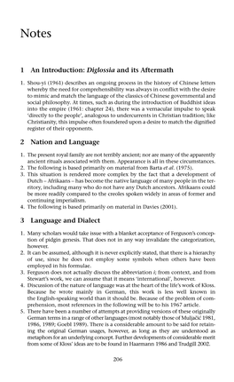 1 an Introduction: Diglossia and Its Aftermath 2 Nation and Language 3
