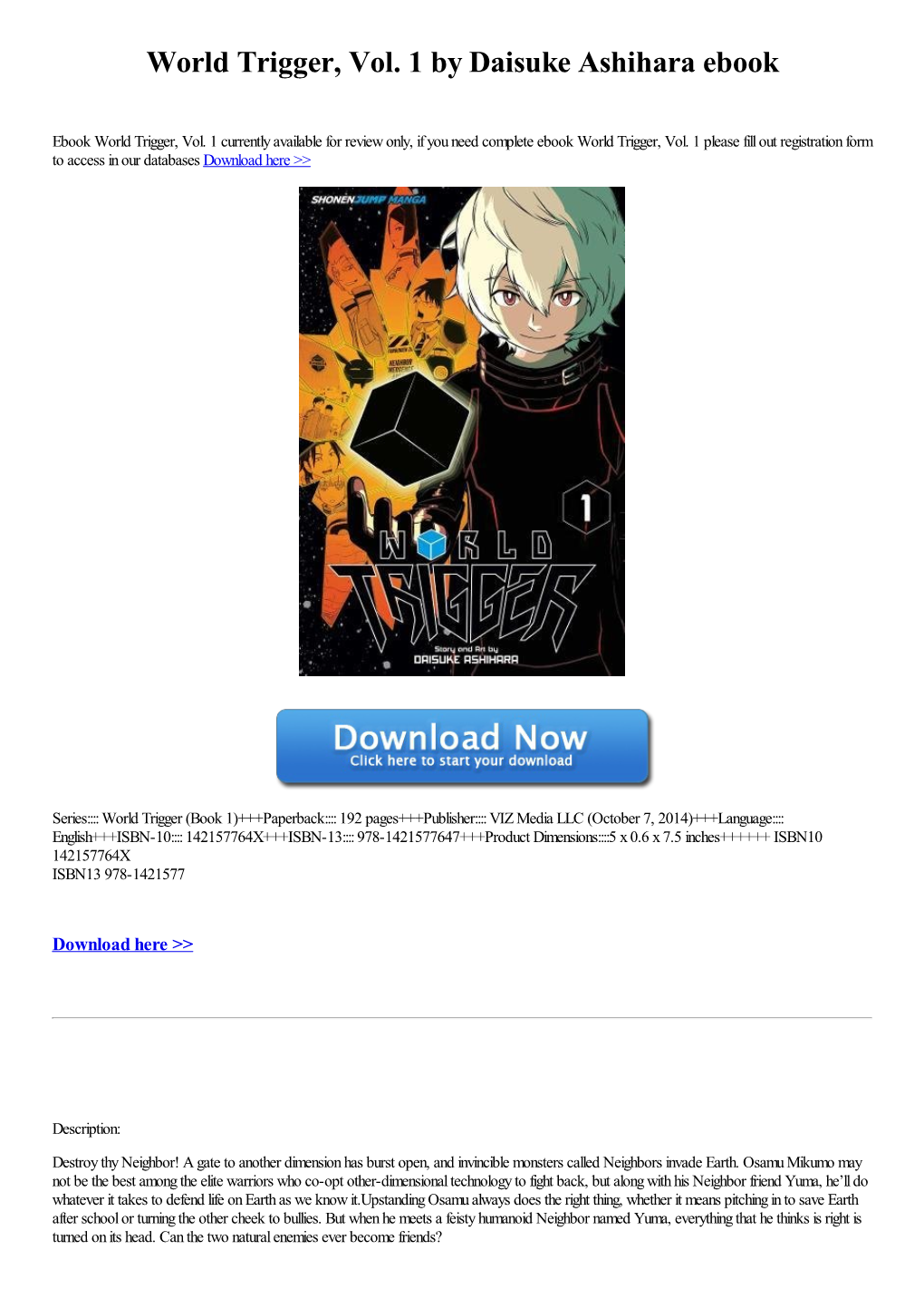 Download Ebook World Trigger, Vol. 1 by Daisuke Ashihara