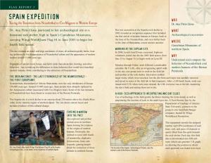 SPAIN EXPEDITION WHO Tracing Thetransition from Neanderthal to Cro-Magnon in Western Europe Dr