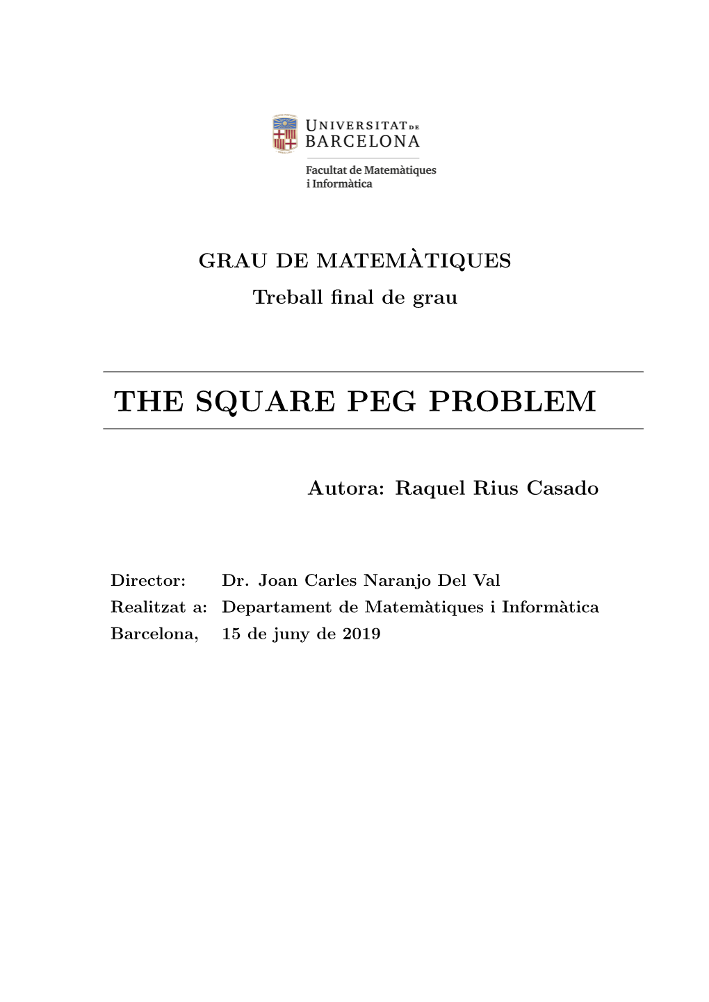 The Square Peg Problem