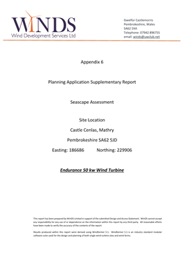 Appendix 6 Planning Application Supplementary Report Seascape