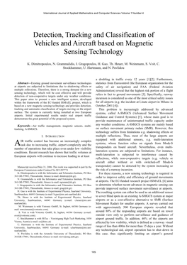 Detection, Tracking and Classification of Vehicles and Aircraft Based on Magnetic Sensing Technology