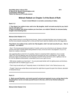 Midrash Rabbah on Chapter 3 of the Book of Ruth