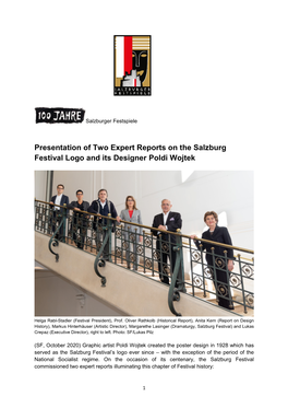 Presentation of Two Expert Reports on the Salzburg Festival Logo and Its Designer Poldi Wojtek