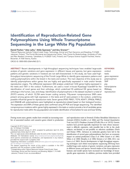 Identification of Reproduction-Related Gene Polymorphisms Using Whole