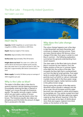 The Blue Lake - Frequently Asked Questions