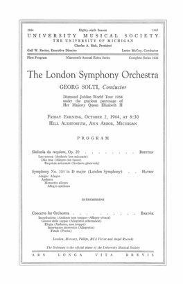 The London Symphony Orchestra GEORG SOLTI, Conductor
