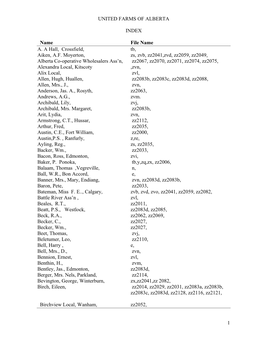 View UFA Index