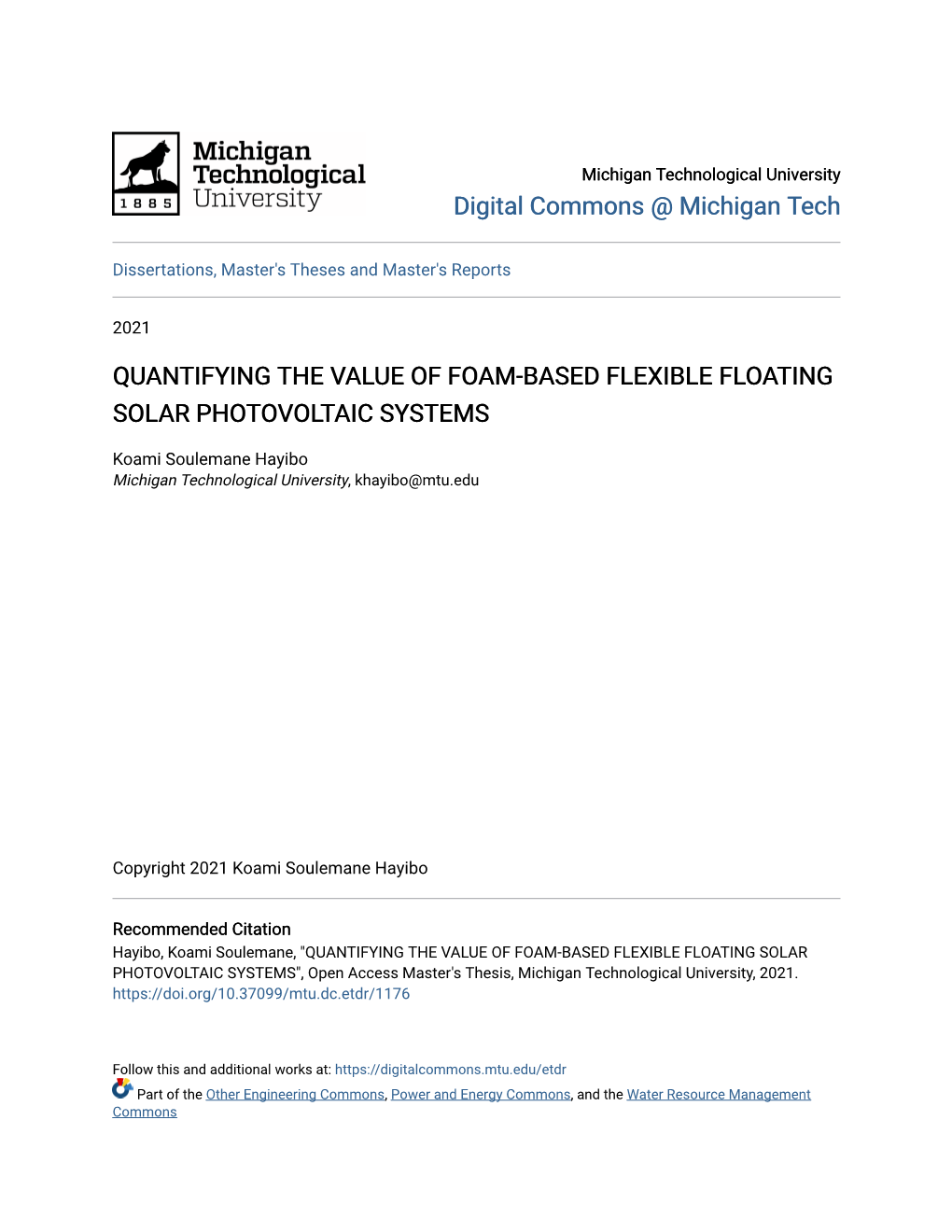 Quantifying the Value of Foam-Based Flexible Floating Solar Photovoltaic Systems