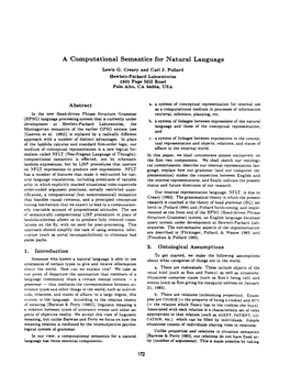 A Computational Semantics for Natural Language