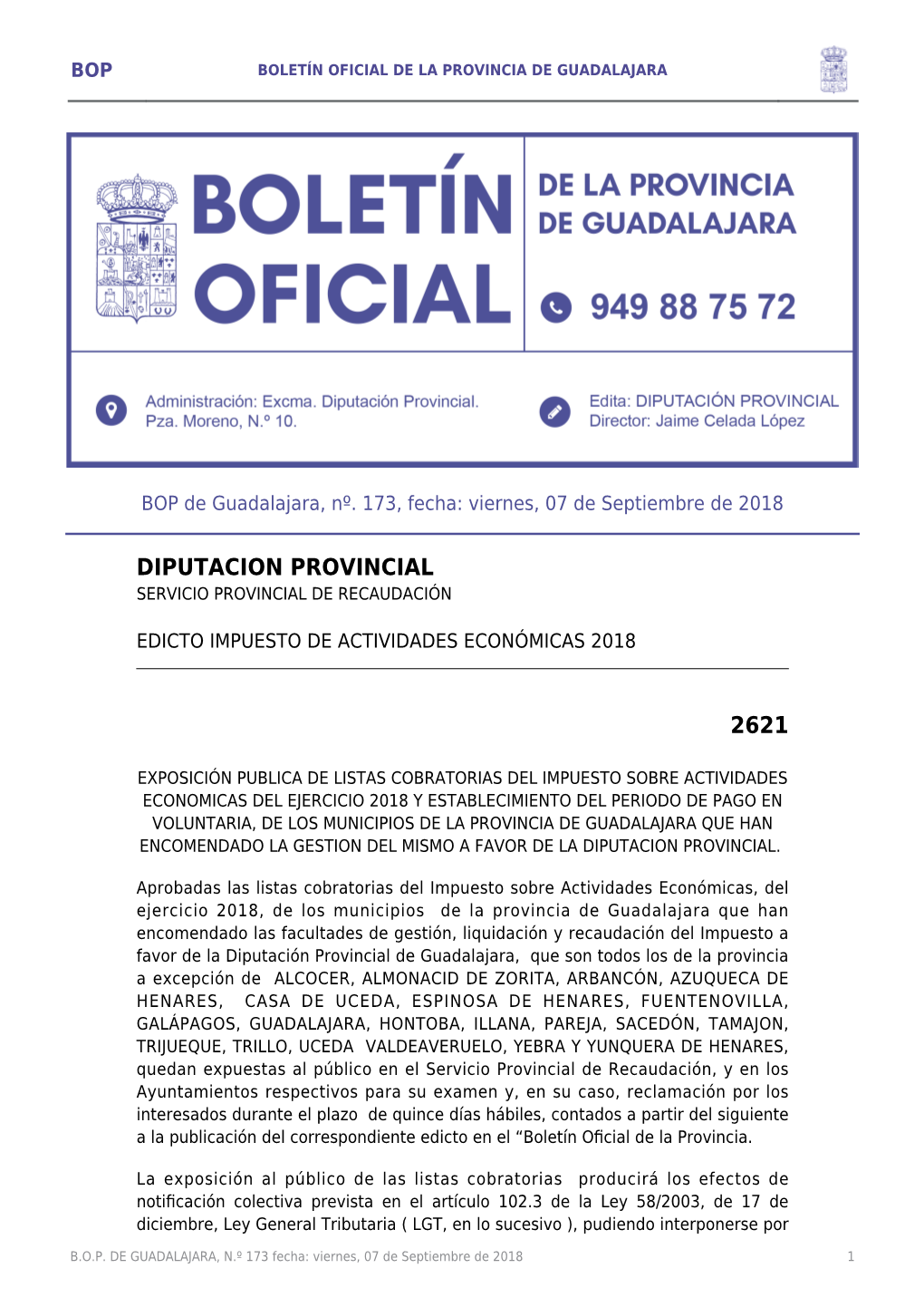 Diputacion Provincial 2621