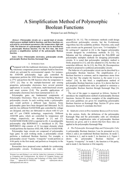 A Simplification Method of Polymorphic Boolean Functions Wenjian Luo and Zhifang Li