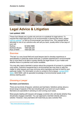 Legal Advice & Litigation