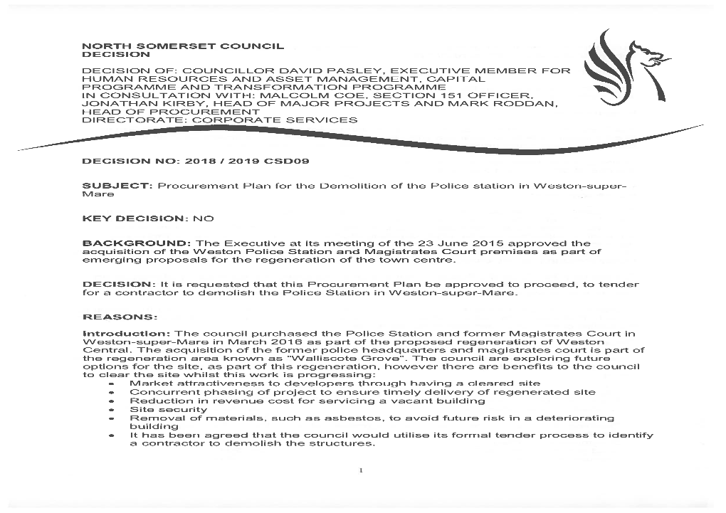 North Somerset Council Decision