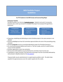 MFA in Film-Television Portfolio Guidelines