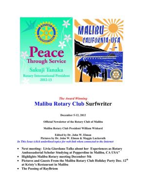 Malibu Rotary Club Surfwriter