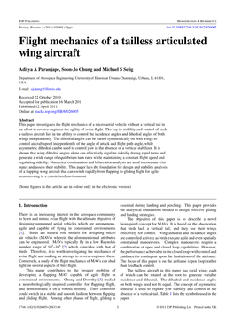 Flight Mechanics of a Tailless Articulated Wing Aircraft