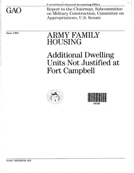 NSIAD-91-101 Army Family Housing: Additional Dwelling Units Not