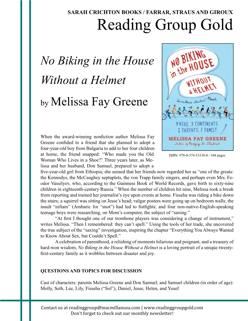 No Biking in the House Without a Helmet by Melissa Fay Greene