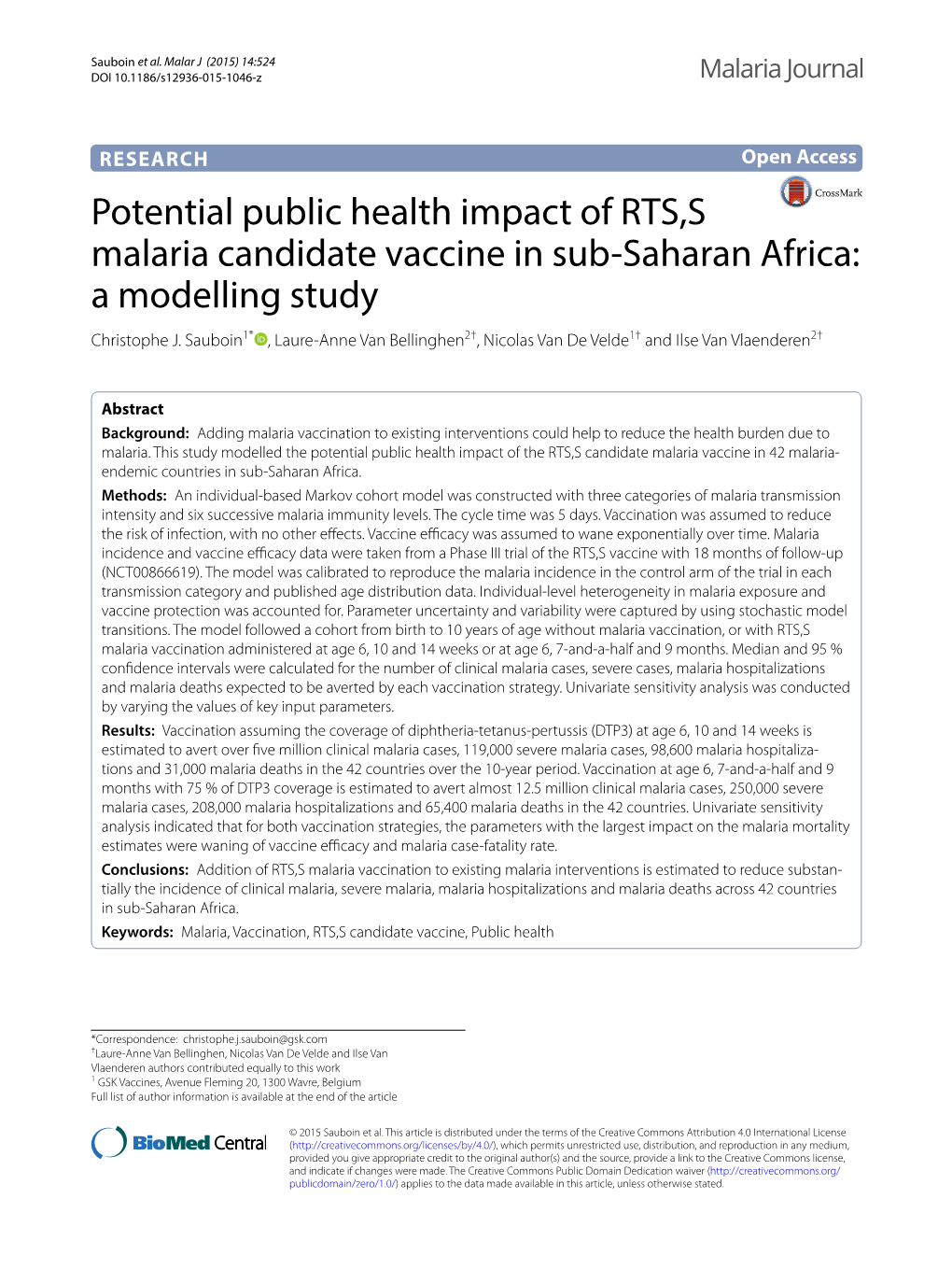 Potential Public Health Impact of RTS,S Malaria Candidate Vaccine in Sub-Saharan Africa