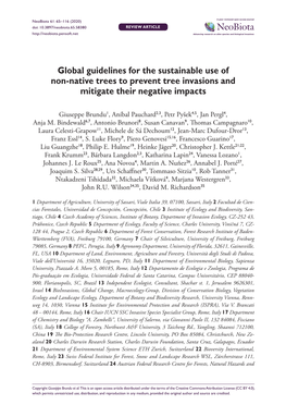 Global Guidelines for the Sustainable Use of Non-Native Trees to Prevent Tree Invasions and Mitigate Their Negative Impacts