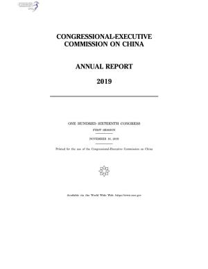 Congressional-Executive Commission on China Annual Report 2019