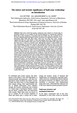 The Nature and Tectonic Significance of Fault-Zone Weakening: an Introduction