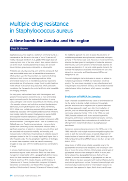 Multiple Drug Resistance in Staphylococcus Aureus