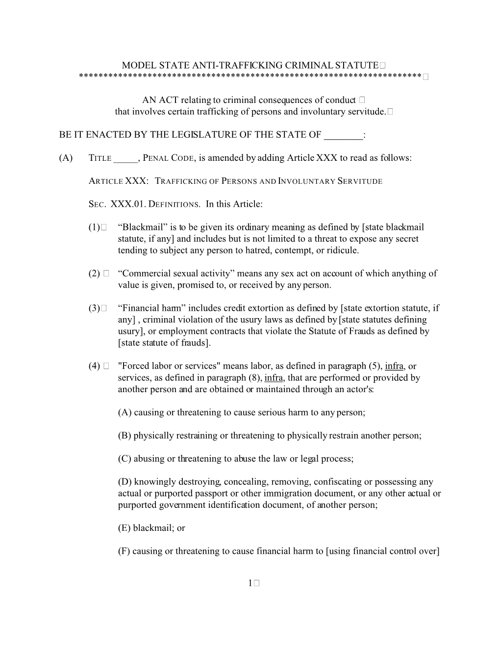 Model Law for States