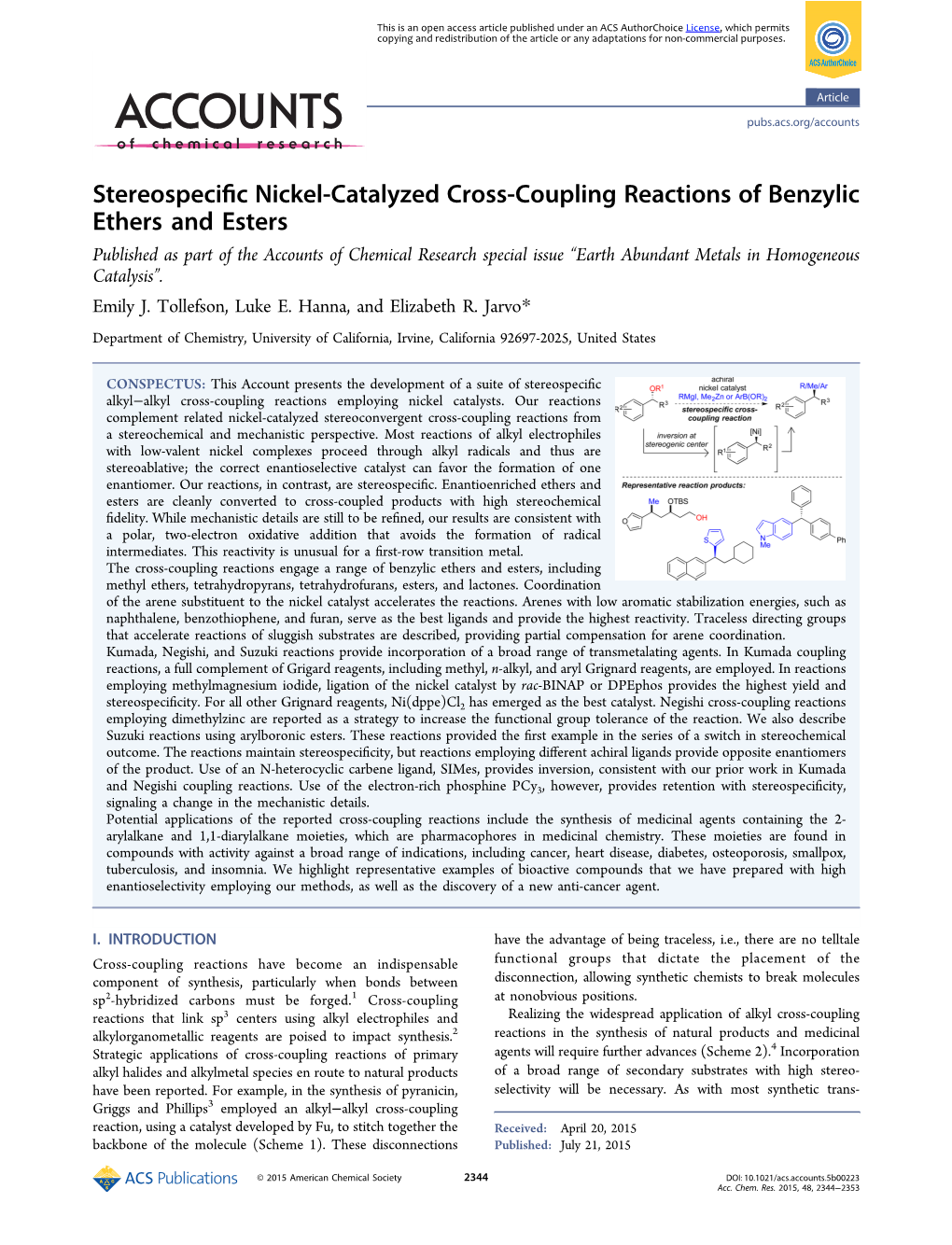 Stereospecific Nickel-Catalyzed Cross-Coupling Reactions of Benzylic