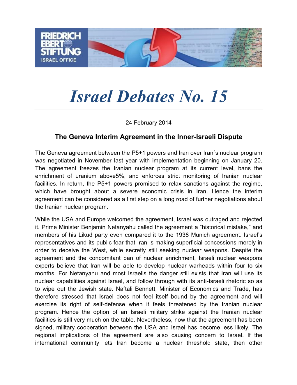 Israel Debates No. 15