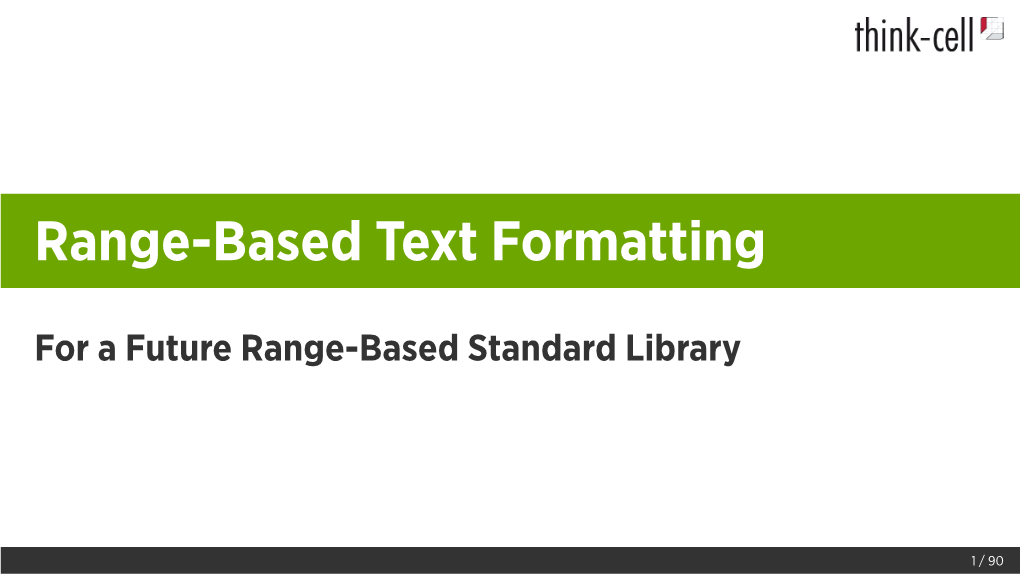 Text Formatting for a Future Range-Based Standard Library