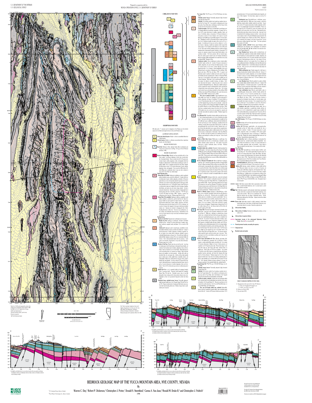 BEDROCK GEOLOGIC MAP of the YUCCA MOUNTAIN AREA, NYE COUNTY, NEVADA Robert P