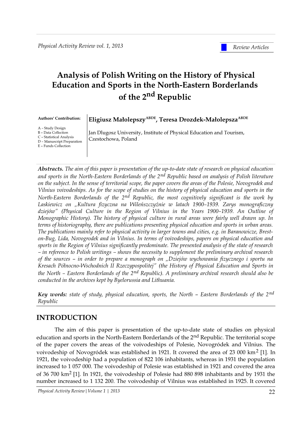Physical Activity Review Vol